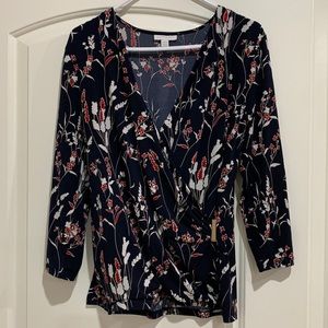 Charter Club women’s top, Medium, Navy/ Maroon/White, like new